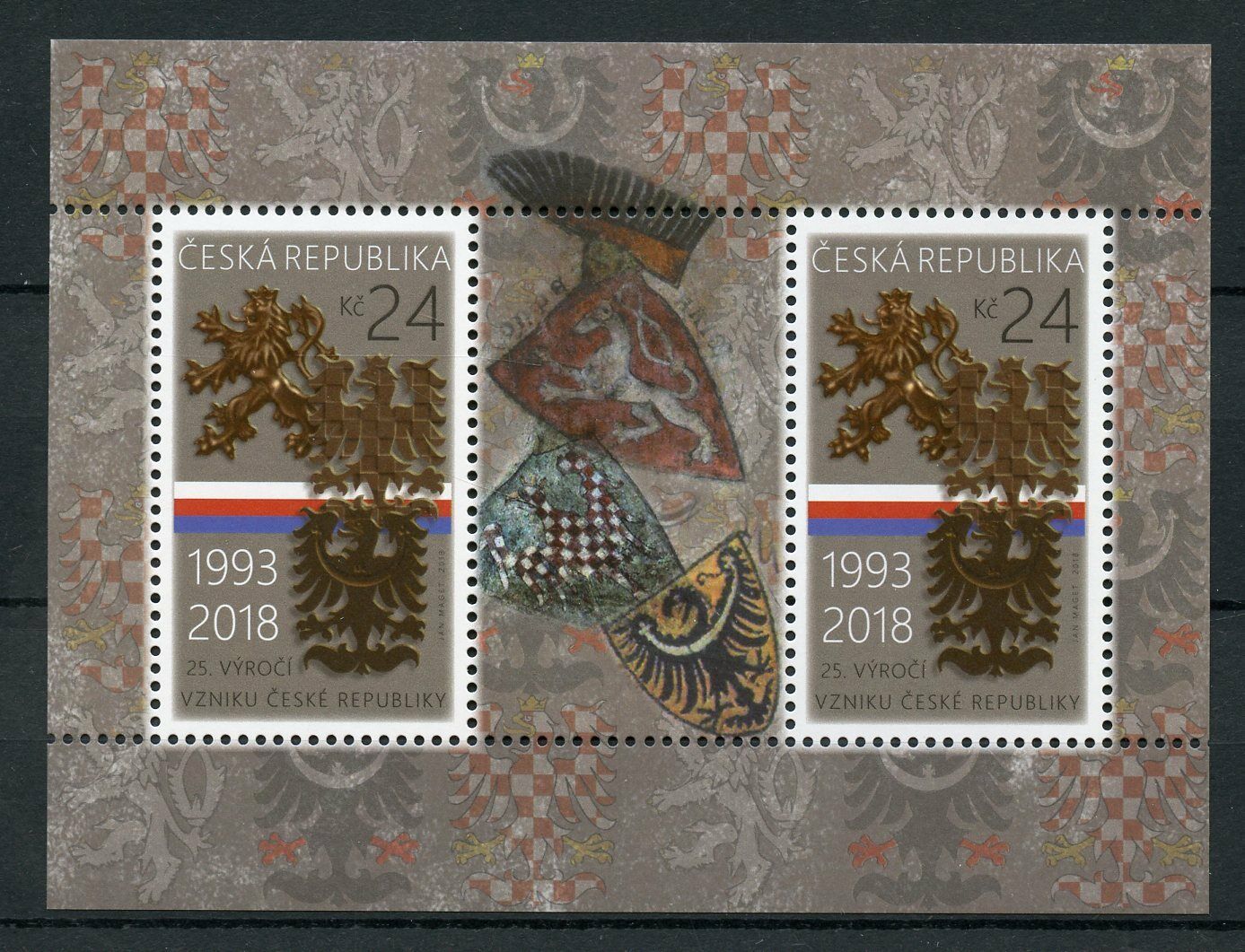 Czech Rep 2018 MNH Republic 25 Years 2v M/S Independence Emblems Stamps