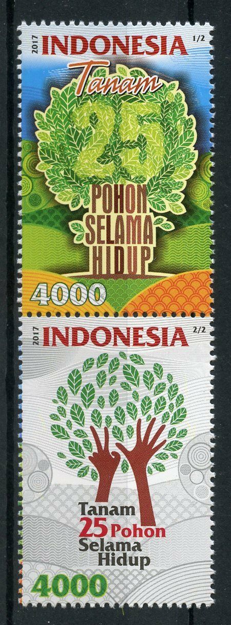 Indonesia 2017 MNH Environmental Care Plant Trees 2v Set Nature Stamps