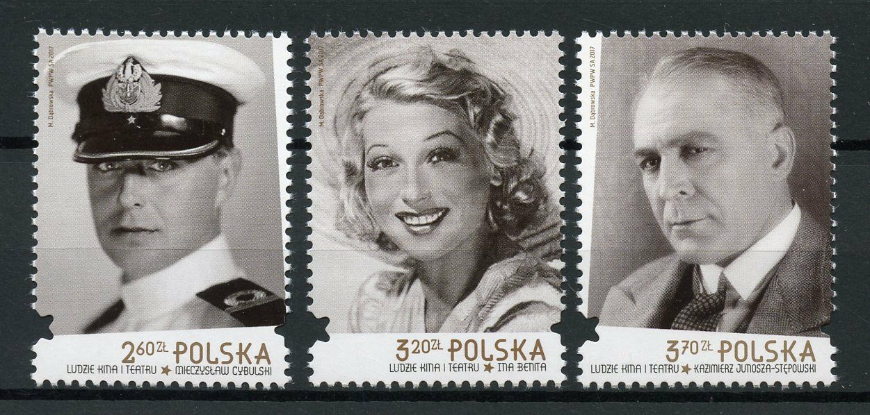 Poland 2017 MNH Cinema & Theater Celebrities Ina Benita Cybulski 3v Set Stamps