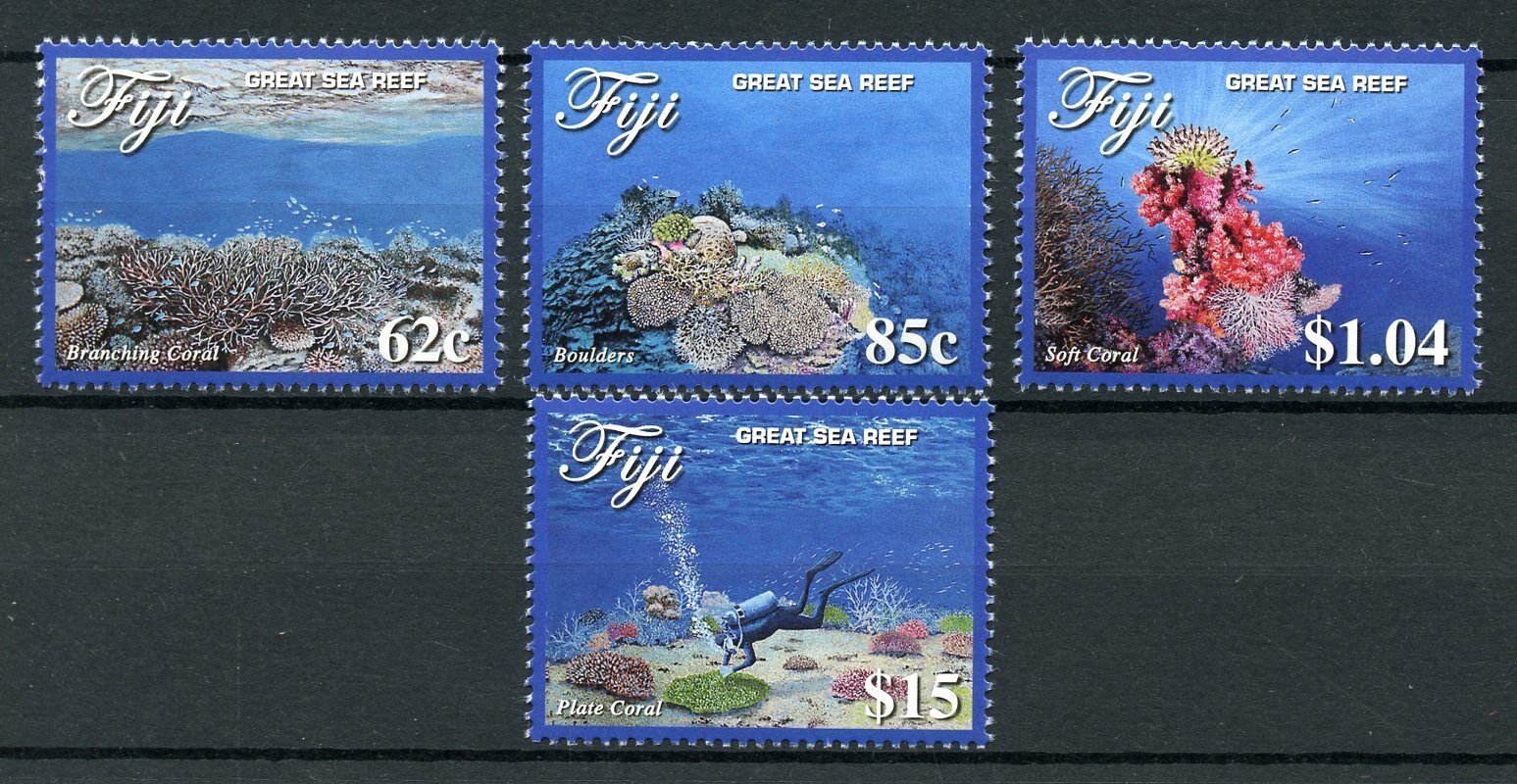 Fiji 2017 MNH Marine Animals Stamps Great Sea Reef Fishes Coral Corals 4v Set