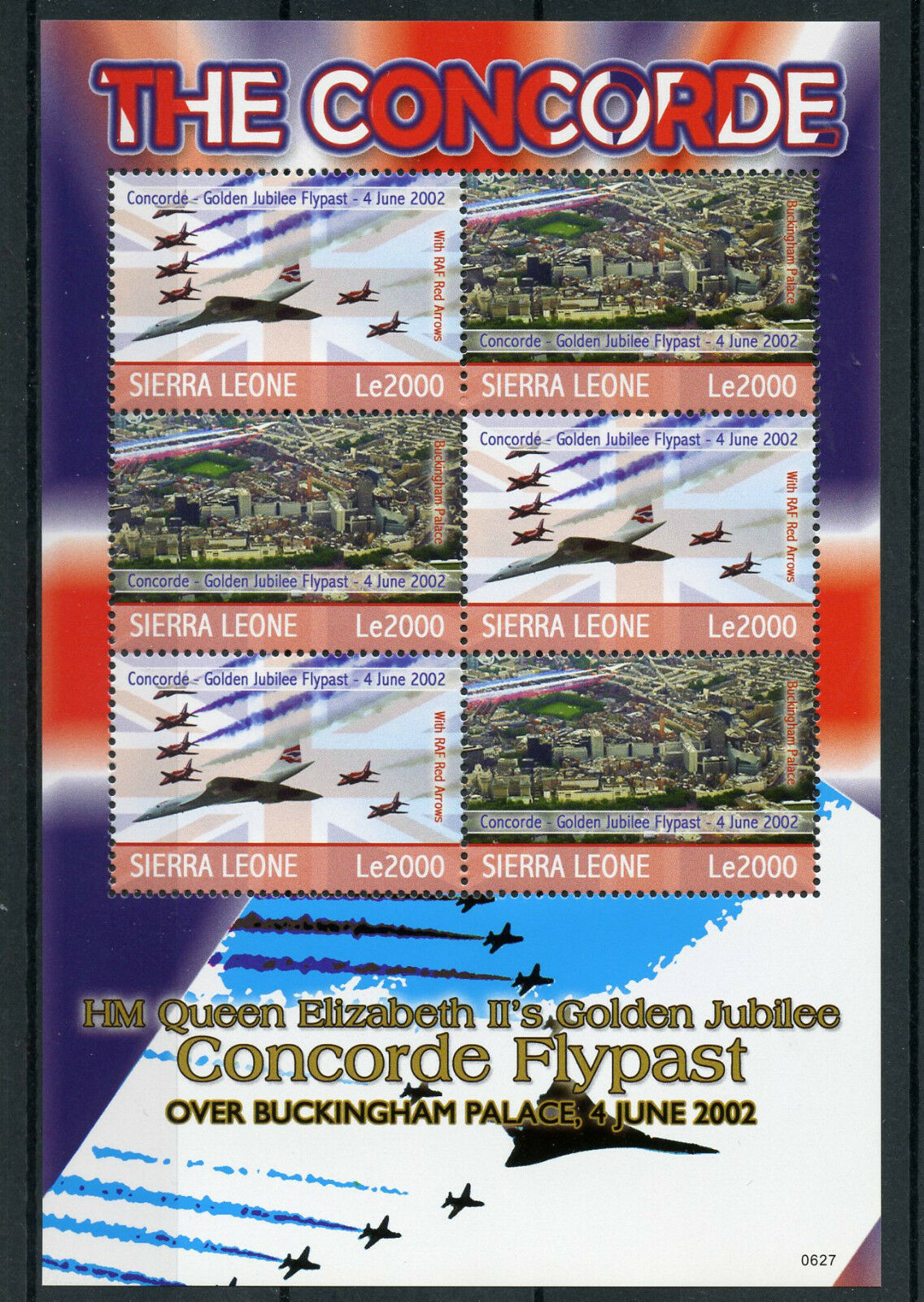 Sierra Leone 2006 MNH Concorde Queen Elizabeth Jubilee 6v M/S Red Arrows Stamps