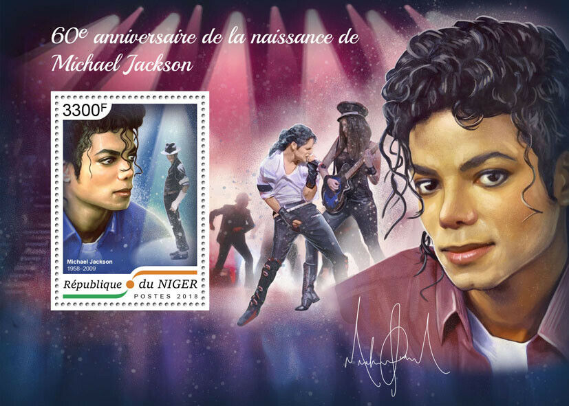 Niger 2018 MNH Michael Jackson Stamps Famous People Music Celebrities 1v S/S
