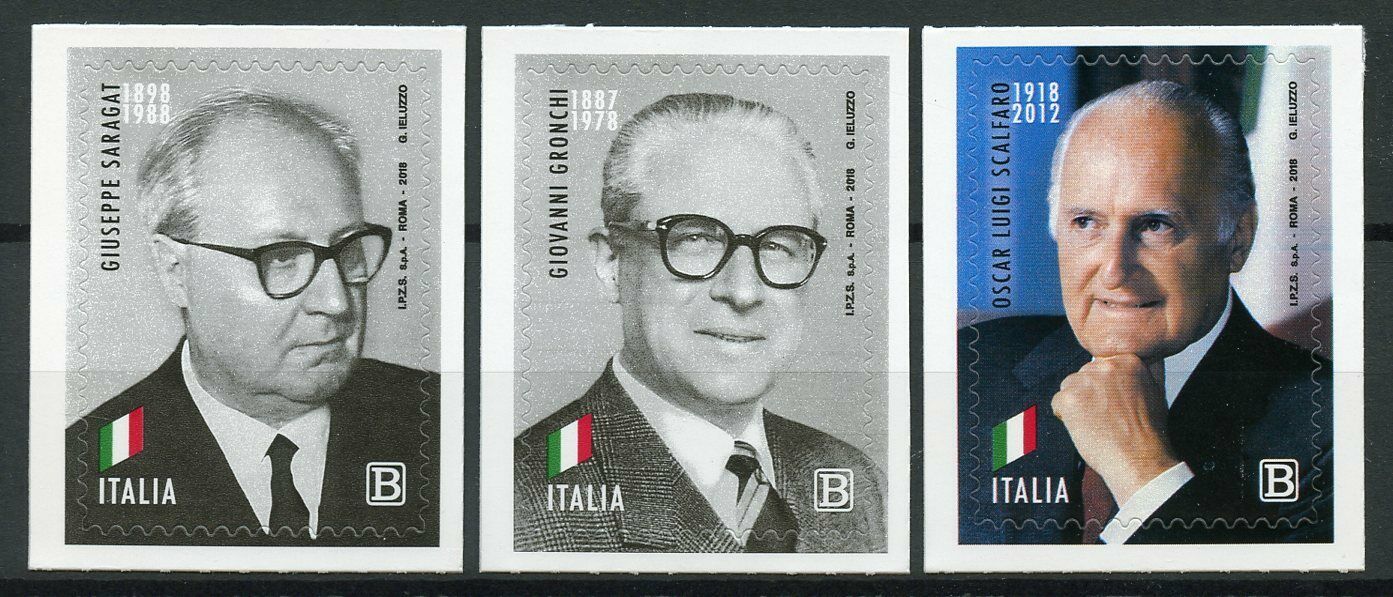 Italy 2018 MNH Presidents Scalfaro Gronchi Saragat 3v S/A Set Politicians Stamps