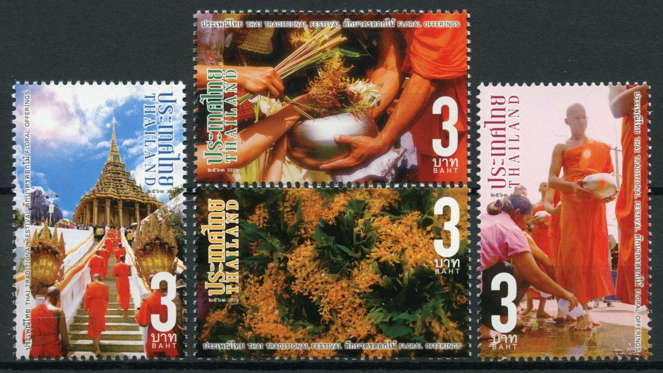 Thailand Cultures Stamps 2020 MNH Traditional Festivals Floral Offerings 4v Set