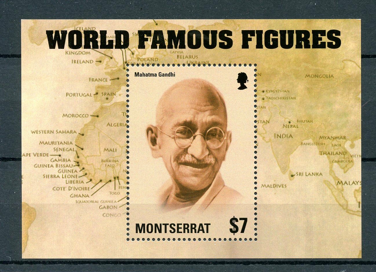Montserrat Mahatma Gandhi Stamps 2014 MNH World Famous Figures 1v S/S