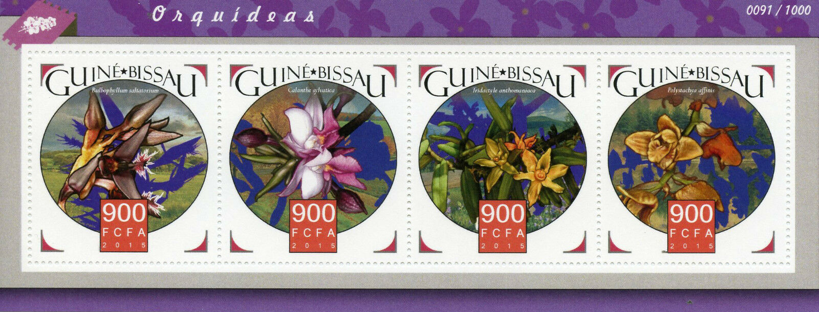 Guinea-Bissau 2015 MNH Orchids 4v M/S Flowers Flora Stamps