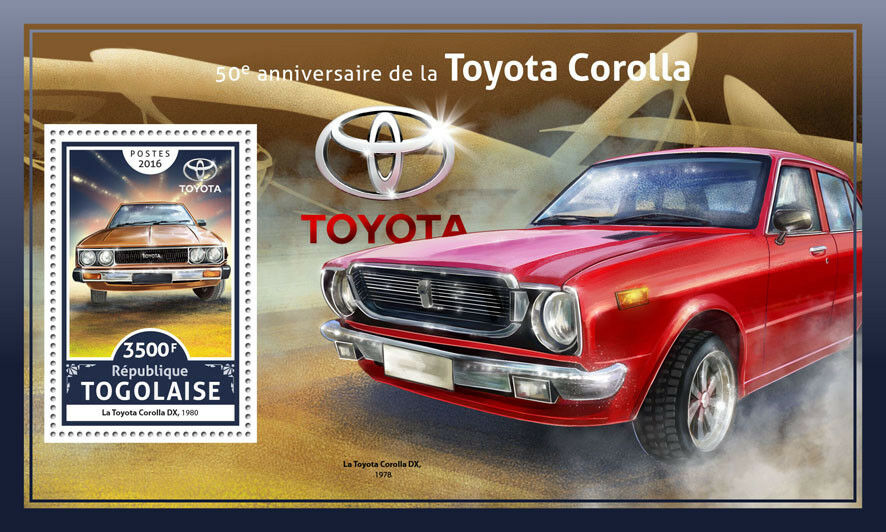 Togo 2016 MNH Toyoto Corolla DX 50th Anniv 1v S/S Cars Motoring Stamps