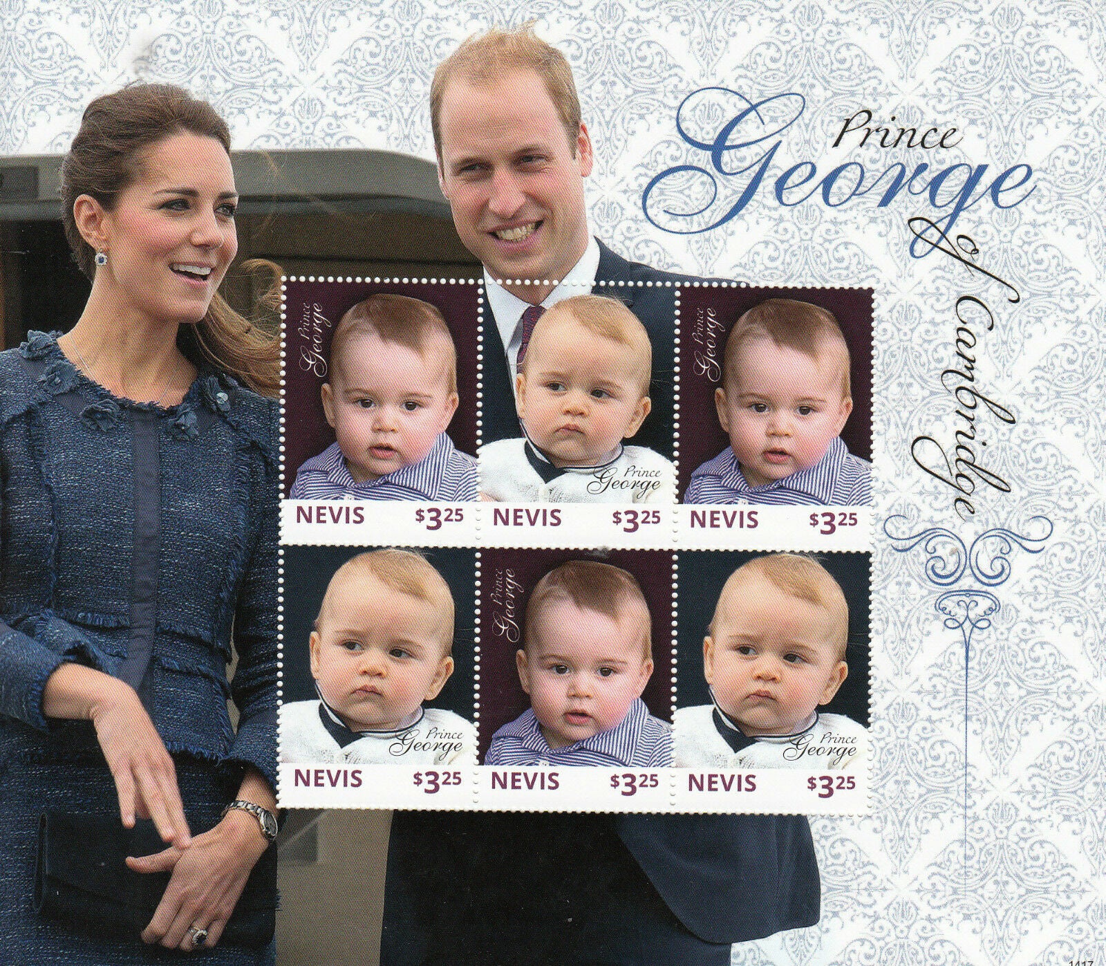 Nevis 2014 MNH Prince George of Cambridge 6v M/S Royal Baby Kate William