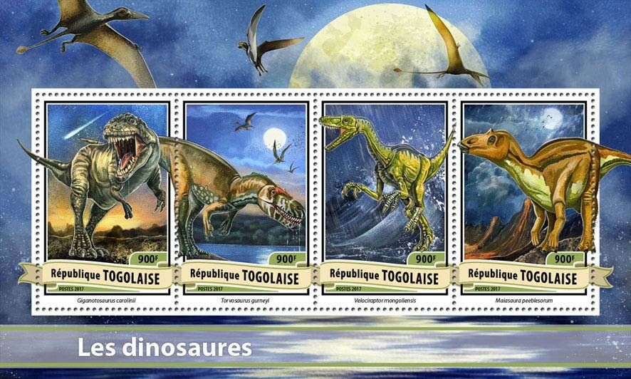 Togo 2017 MNH Dinosaurs Velociraptor Torvosaurus Malasaura 4v M/S Stamps