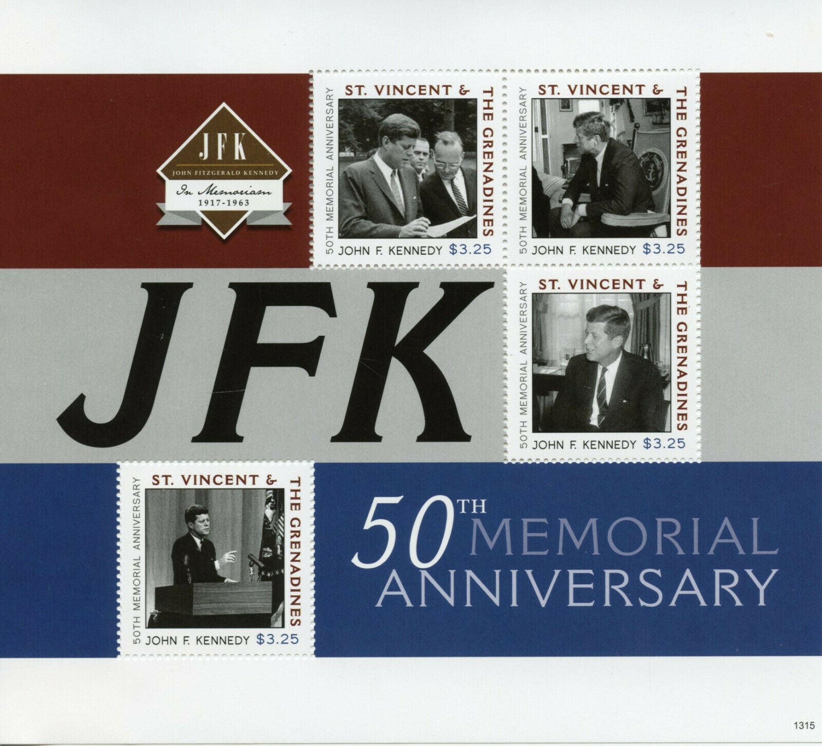 St Vincent & Grenadines JFK Stamps 2011 MNH John F Kennedy 50th Memorial 4v M/S