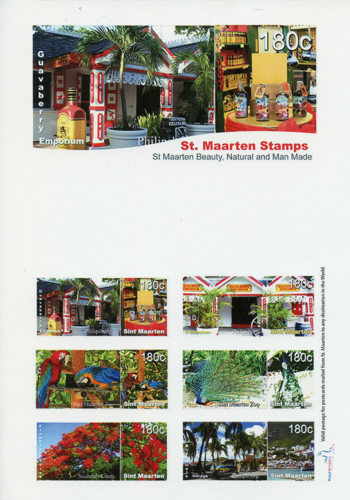 St Maarten 2015 MNH Beauty Natural & Man Made Personalised Stamps 16v / 2 Sheets
