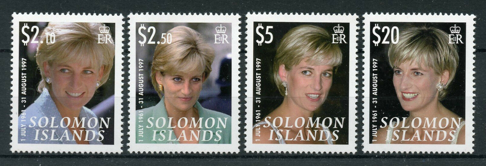 Solomon Isl 2007 MNH Princess Diana 10th Memorial Anniv 4v Set Royalty Stamps