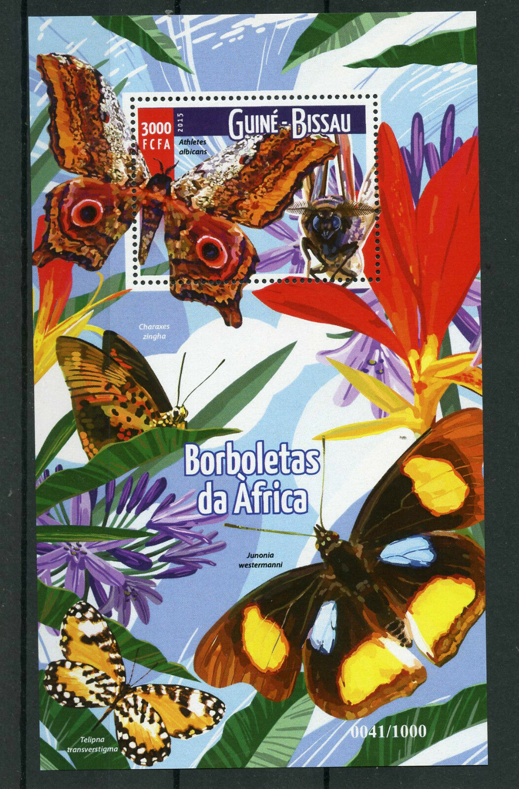 Guinea-Bissau 2015 MNH Butterflies of Africa 1v S/S Insects Moths Stamps