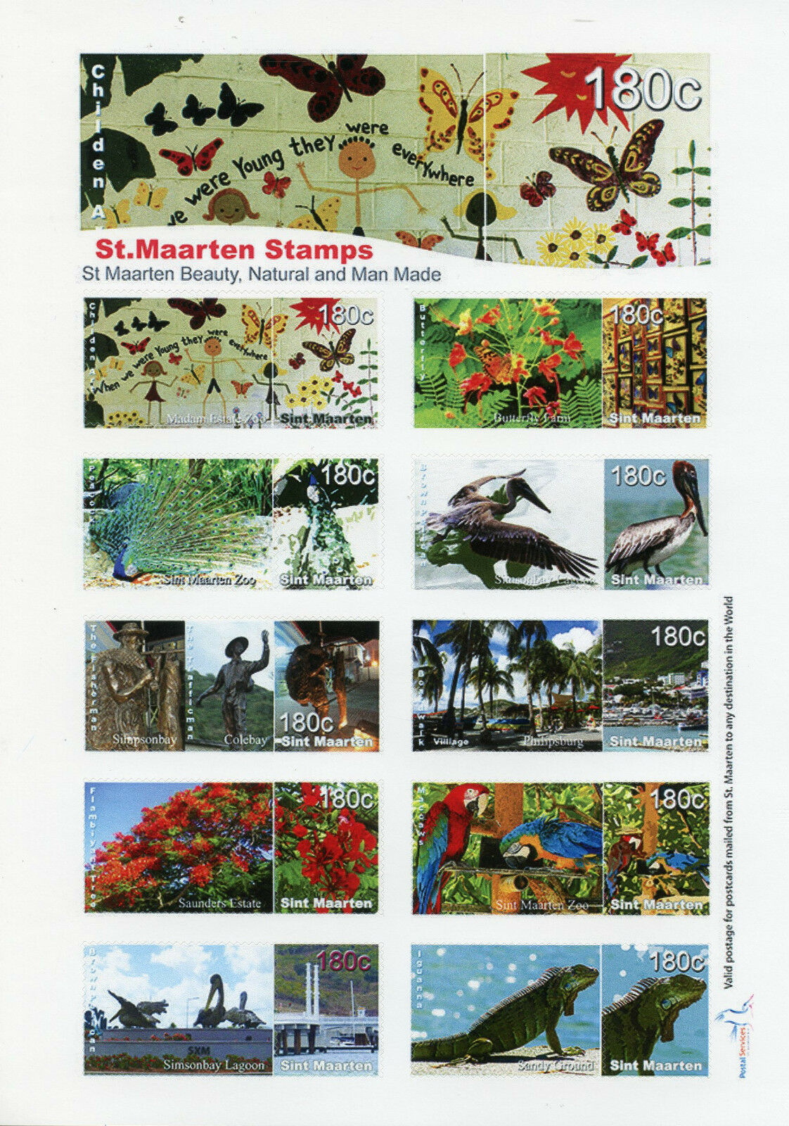 St Maarten 2015 MNH Beauty Natural & Man Made Personalised Stamps 16v / 2 Sheets