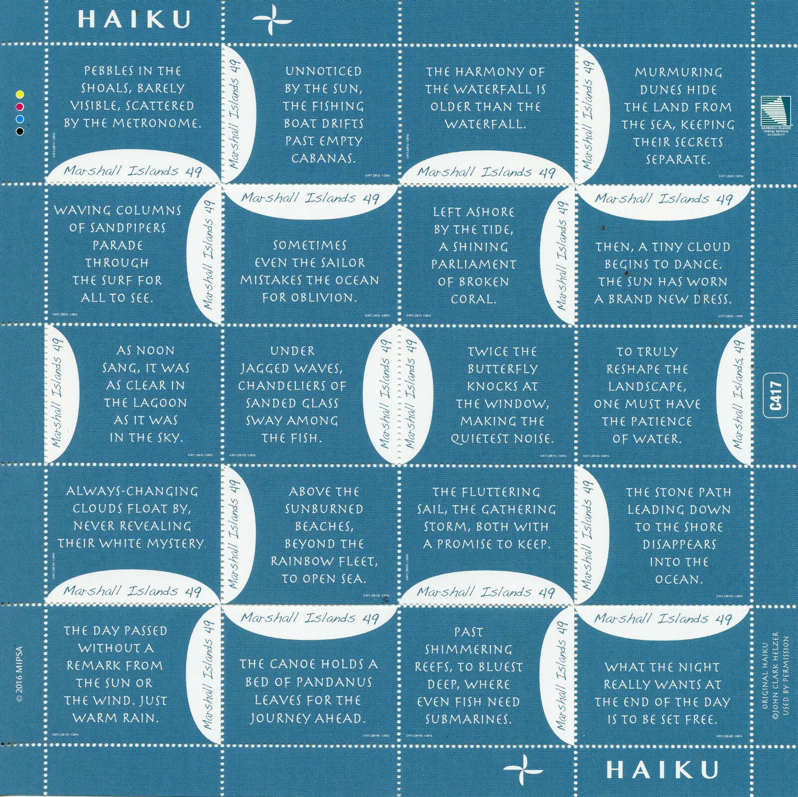 Marshall Islands 2016 MNH Art of Haiku 20v M/S Poems Poetry