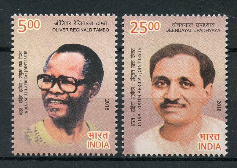 India 2018 MNH Diplomatic Relations JIS South Africa Oliver Tambo 2v Set Stamps
