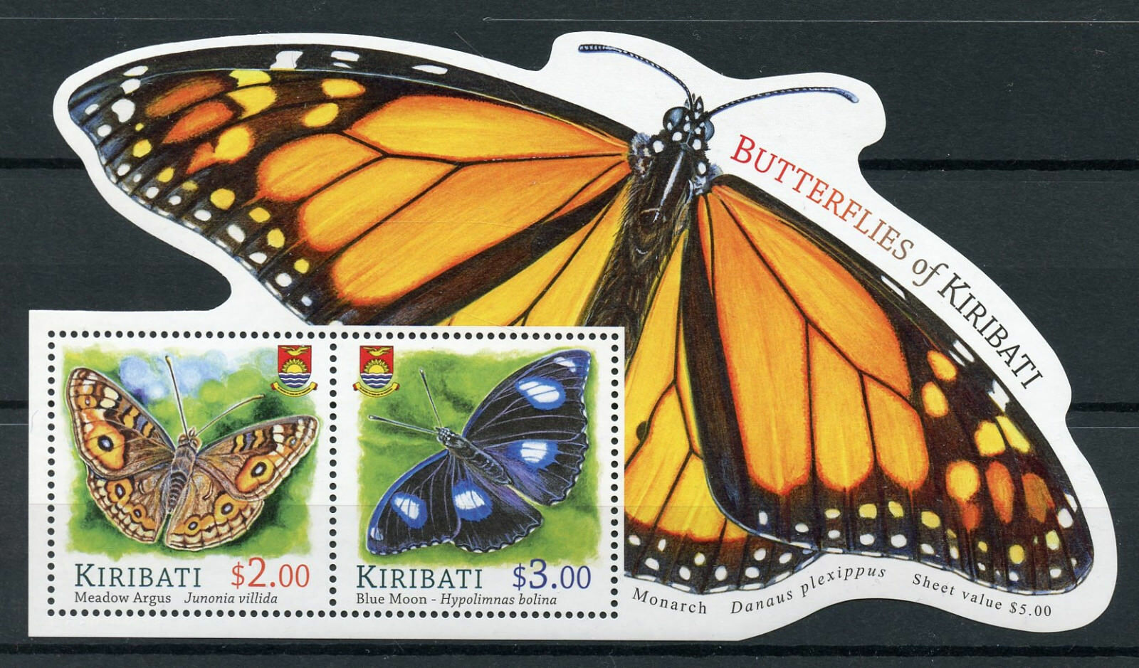 Kiribati 2015 MNH Butterflies of Kiribati Stamps Monarch Butterfly 2v M/S