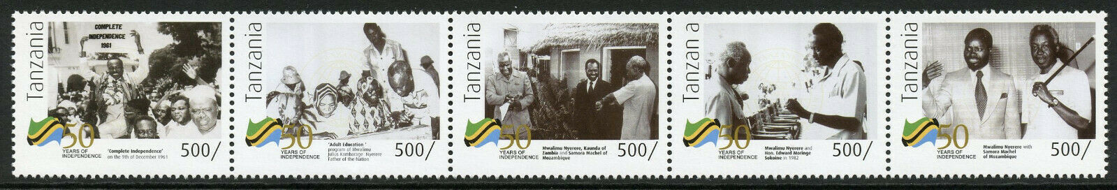 Tanzania 2011 MNH Politicians Stamps Indepence Mwalimu Nyerere People 5v Strip