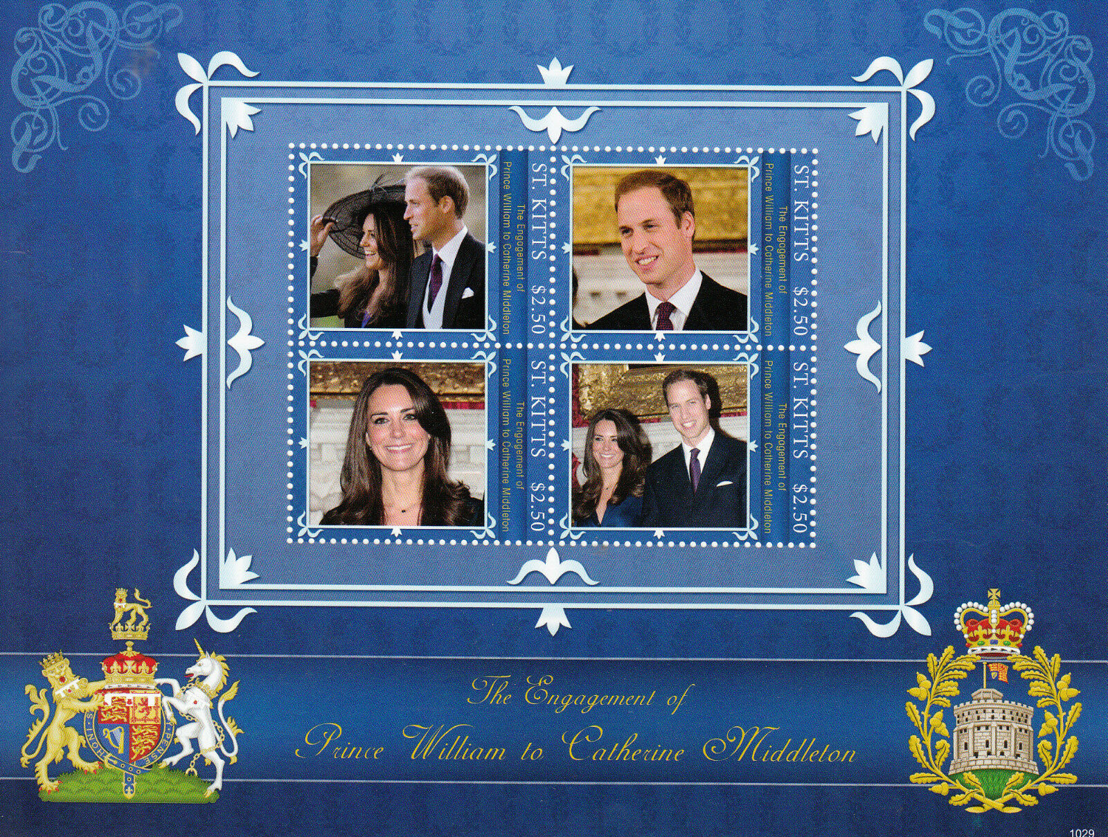 St Kitts 2010 MNH Royal Engagement 4v M/S I Prince William Kate Middleton