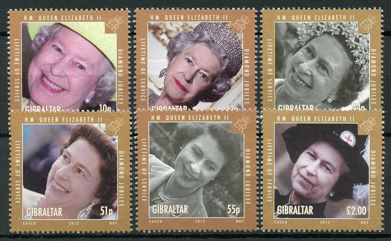 Gibraltar Royalty Stamps 2012 MNH Queen Elizabeth II Diamond Jubilee 6v Set