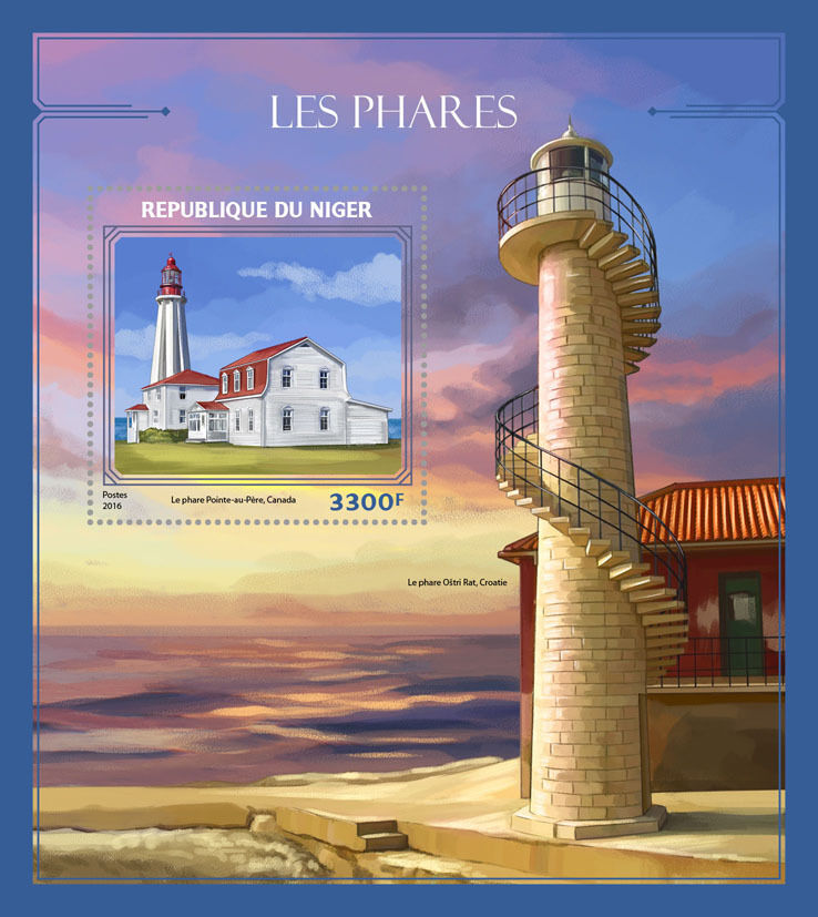 Niger 2016 MNH Lighthouses 1v S/S Pointe-au-Pere Lighthouse Architecture Stamps
