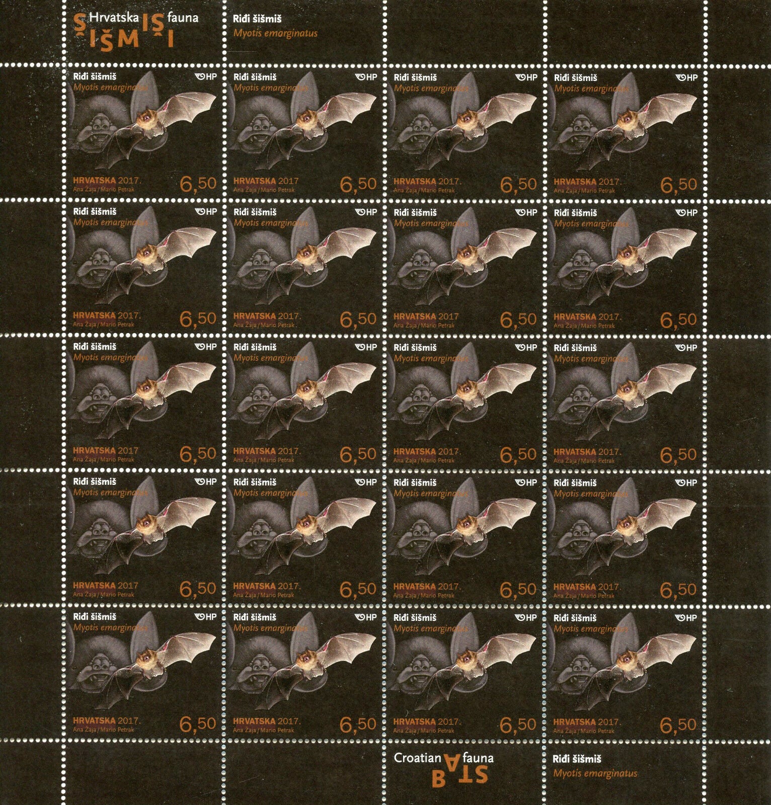 Croatia 2017 MNH Croatian Fauna Bats 3x 10v M/S Wild Animals Bat Stamps