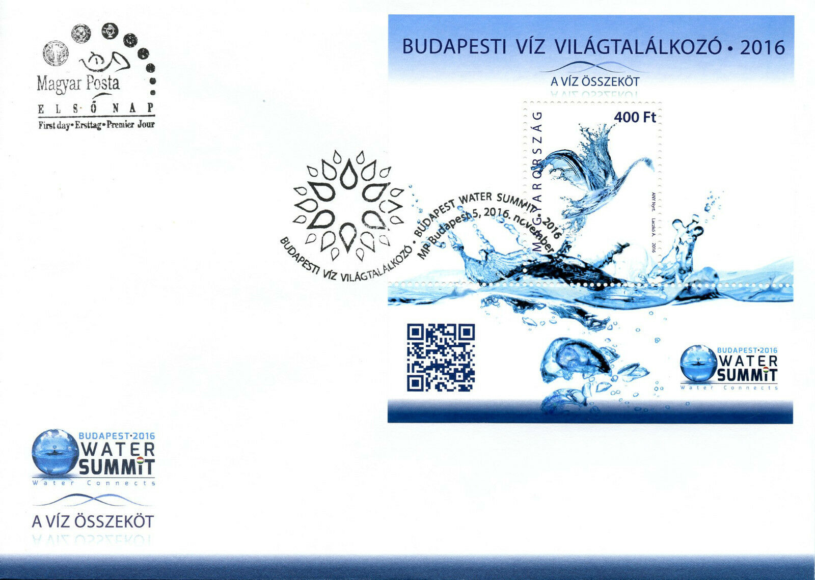 Hungary 2016 FDC Budapest 2016 Water Summit 1v M/S Cover Science Stamps