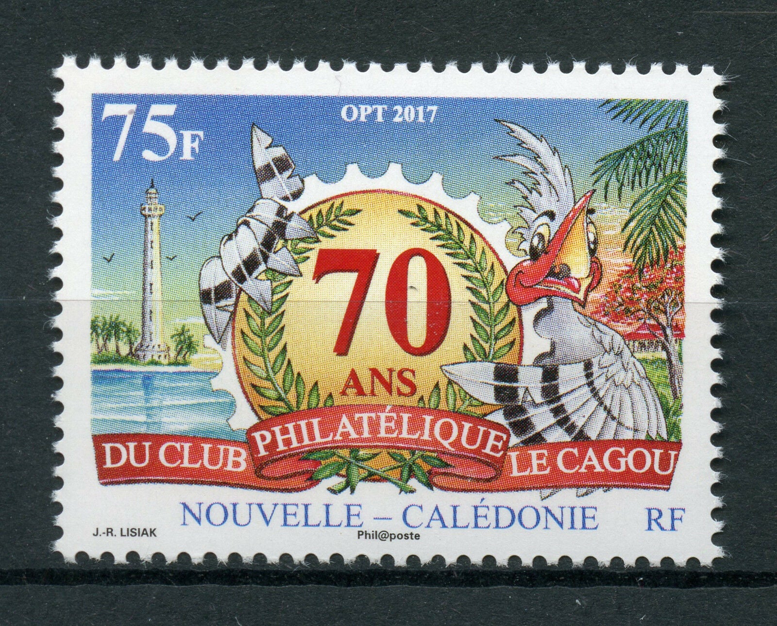 New Caledonia 2017 MNH Cagou Philatelic Club 70 Years 1v Set Birds Stamps