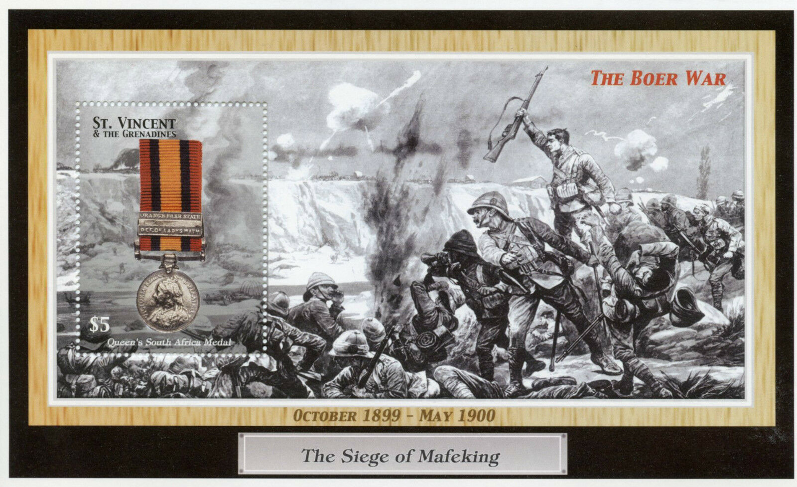 St Vincent & Grenadines 2002 MNH Military Stamps Queens Sth Africa Medal Boer War 1v S/S