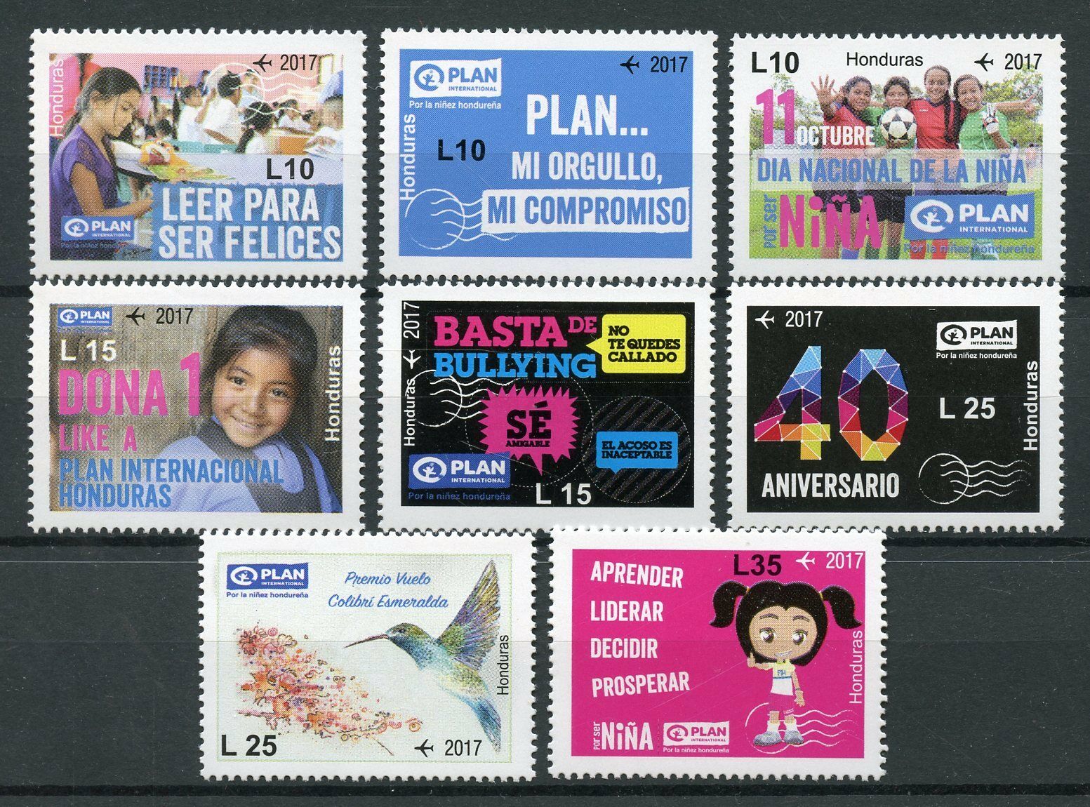 Honduras 2017 MNH Plan International Children's Rights & Equality 8v Set Stamps