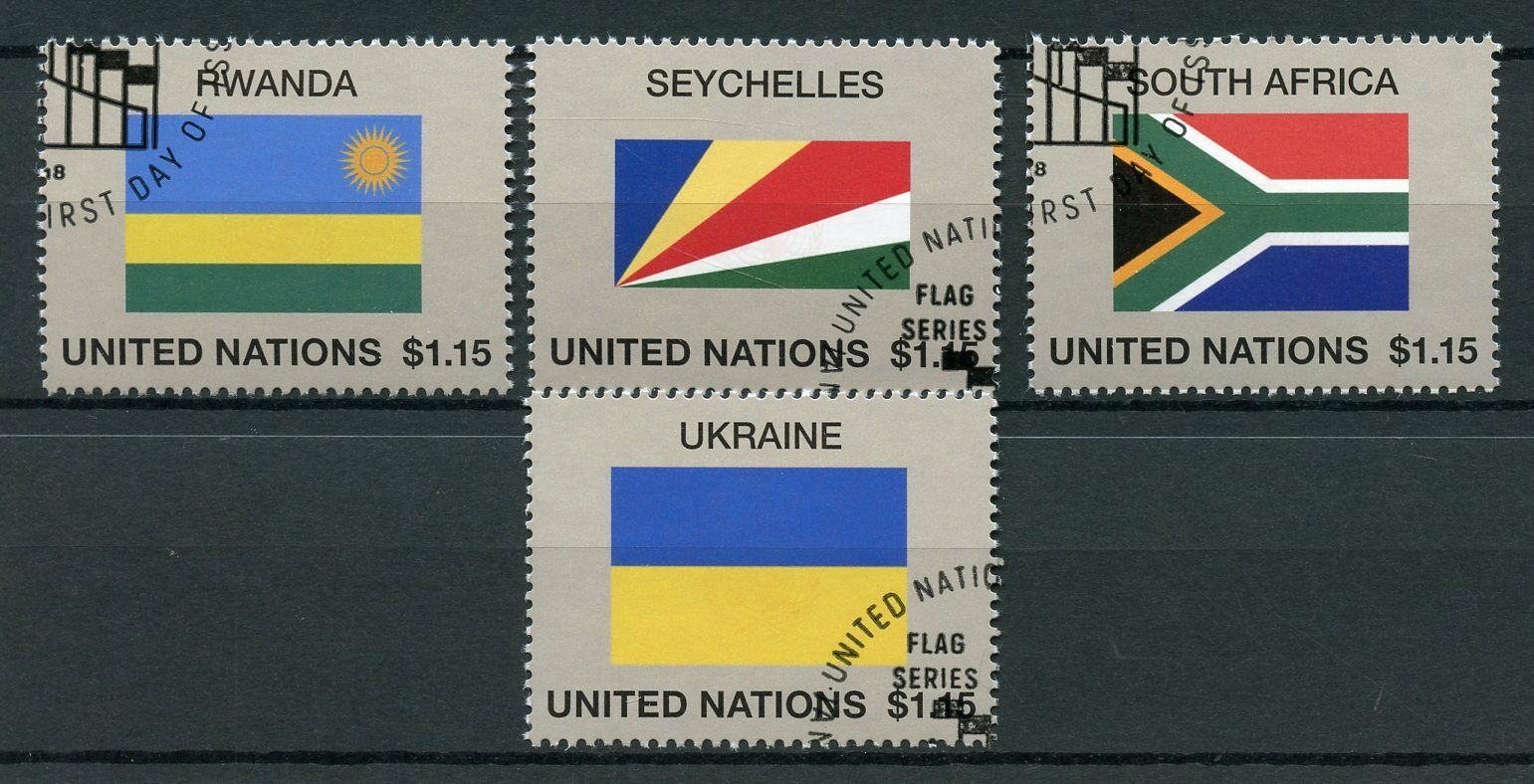 United Nations UN 2018 CTO Flag Series 55 Rwanda Seychelles 4v Set