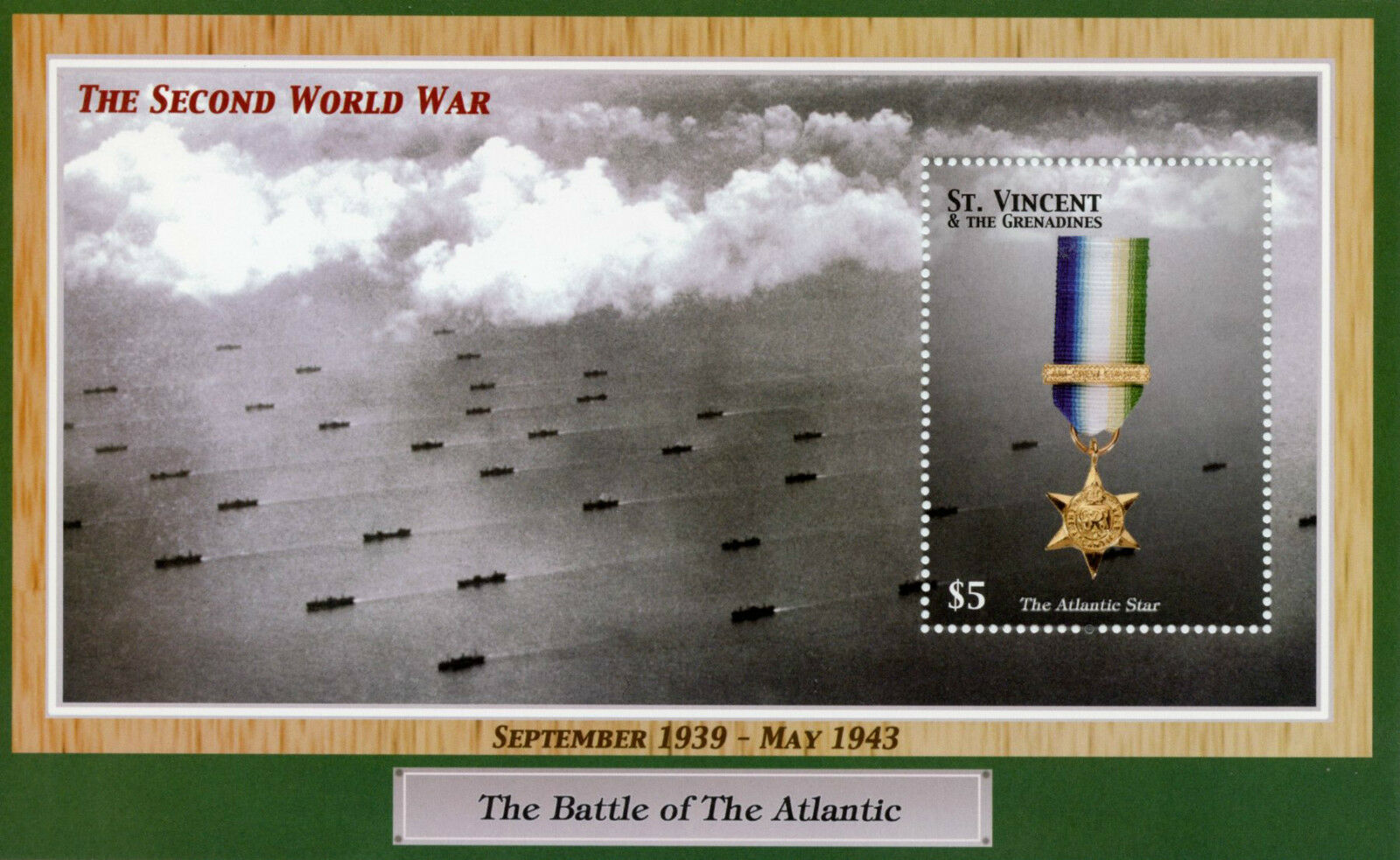 St Vincent & Grenadines Stamps 2003 MNH WWII WW2 Battle of Atlantic Star 1v S/S