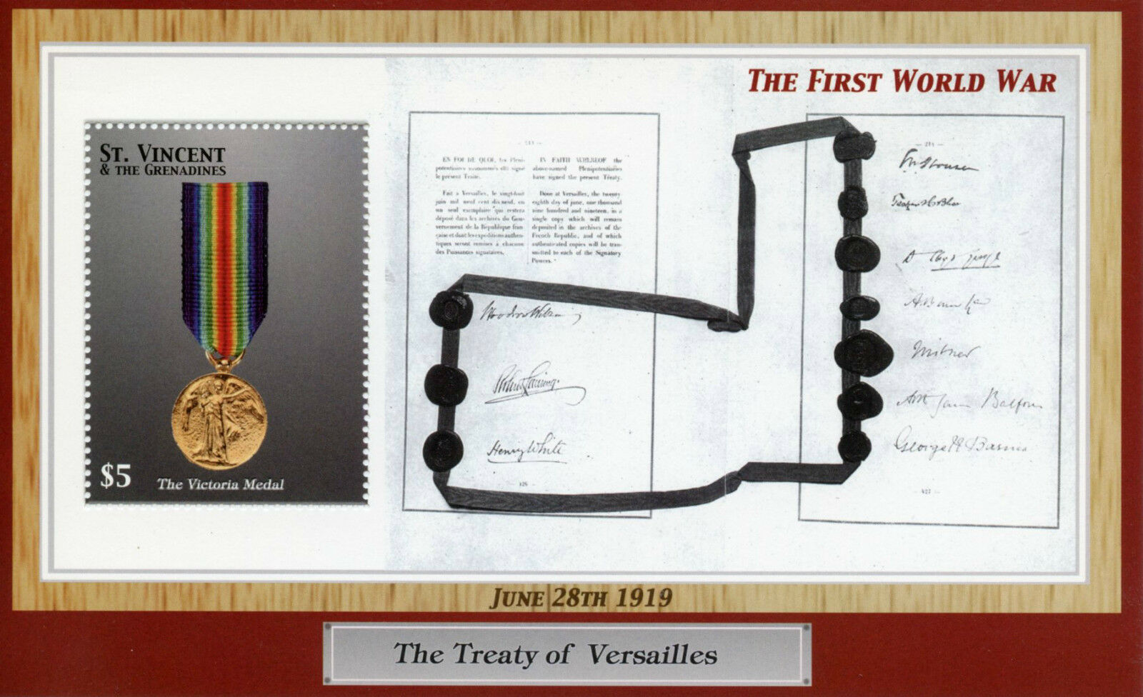St Vincent & Grenadines Stamps 2003 MNH WWI WW1 Victory Medal Versailles 1v S/S