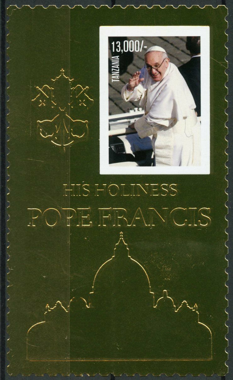 Tanzania 2013 MNH Religion Stamps His Holiness Pope Francis 1v Gold Stamp