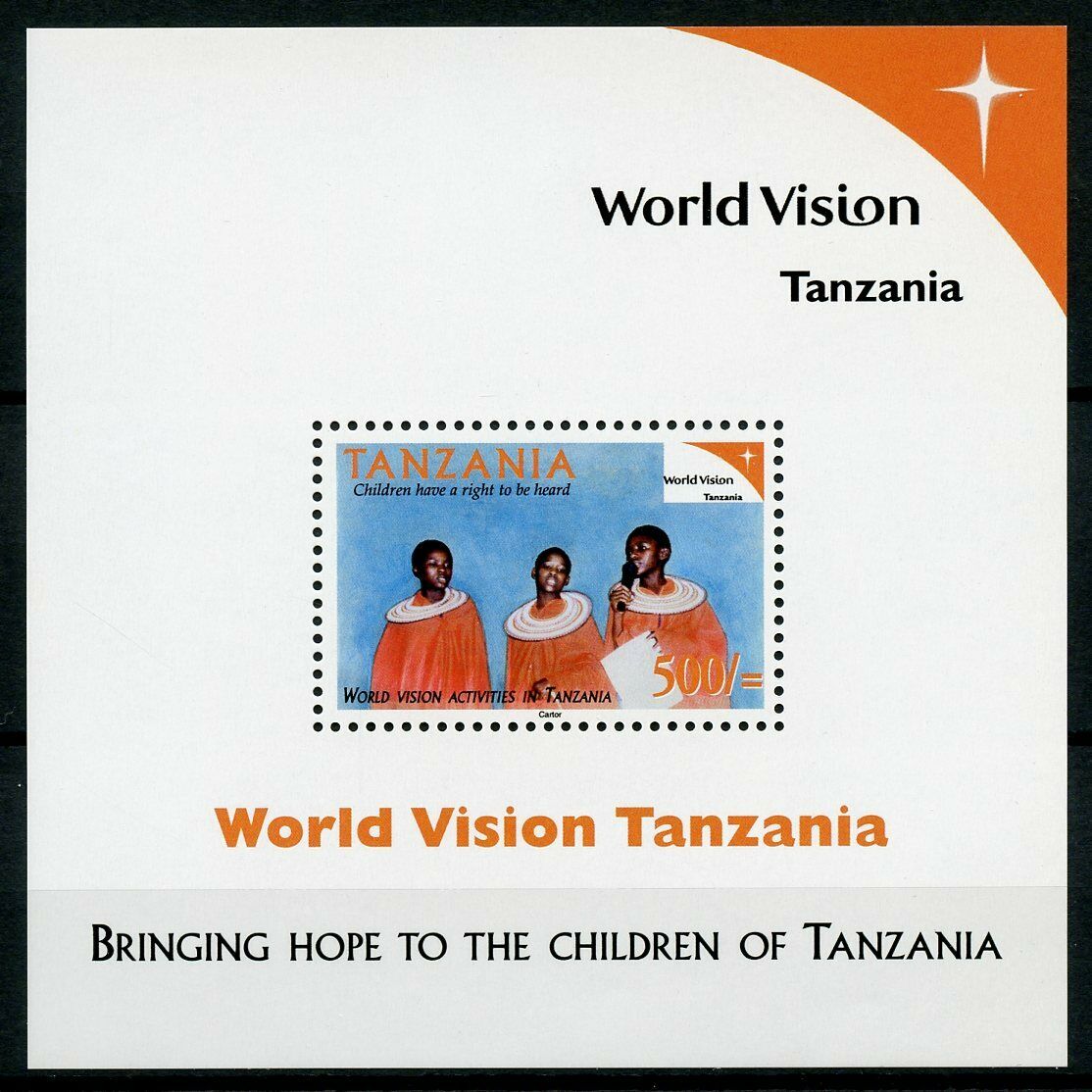 Tanzania Medical Stamps 2003 MNH World Vision Childrens Rights Health 1v S/S