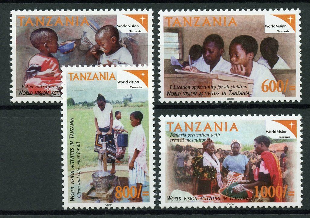 Tanzania Medical Stamps 2003 MNH World Vision Education Malaria Health 4v Set