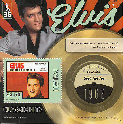 Palau 2012 MNH Elvis Presley Stamps Classic Hits She's Not You Music 1v S/S V