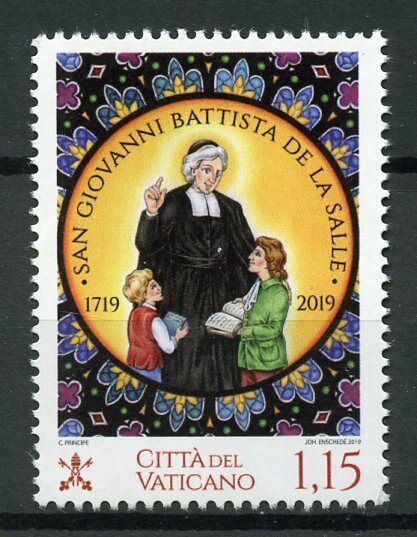 Vatican City 2019 MNH St John Baptist de la Salle 1v Set Saints Priests Stamps