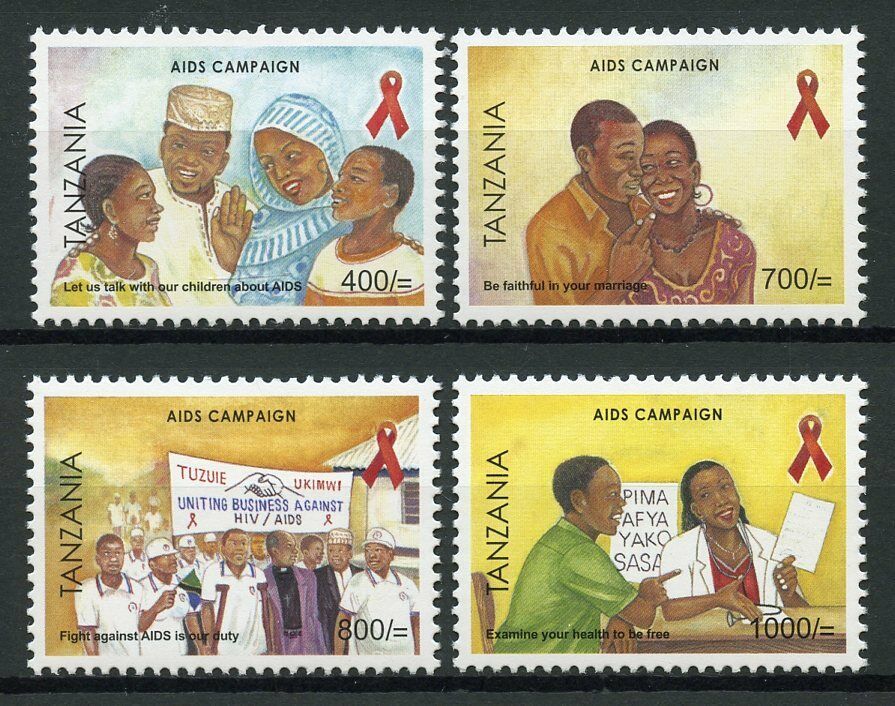 Tanzania 2008 MNH Medical Stamps Aids Campaign Health 4v Set