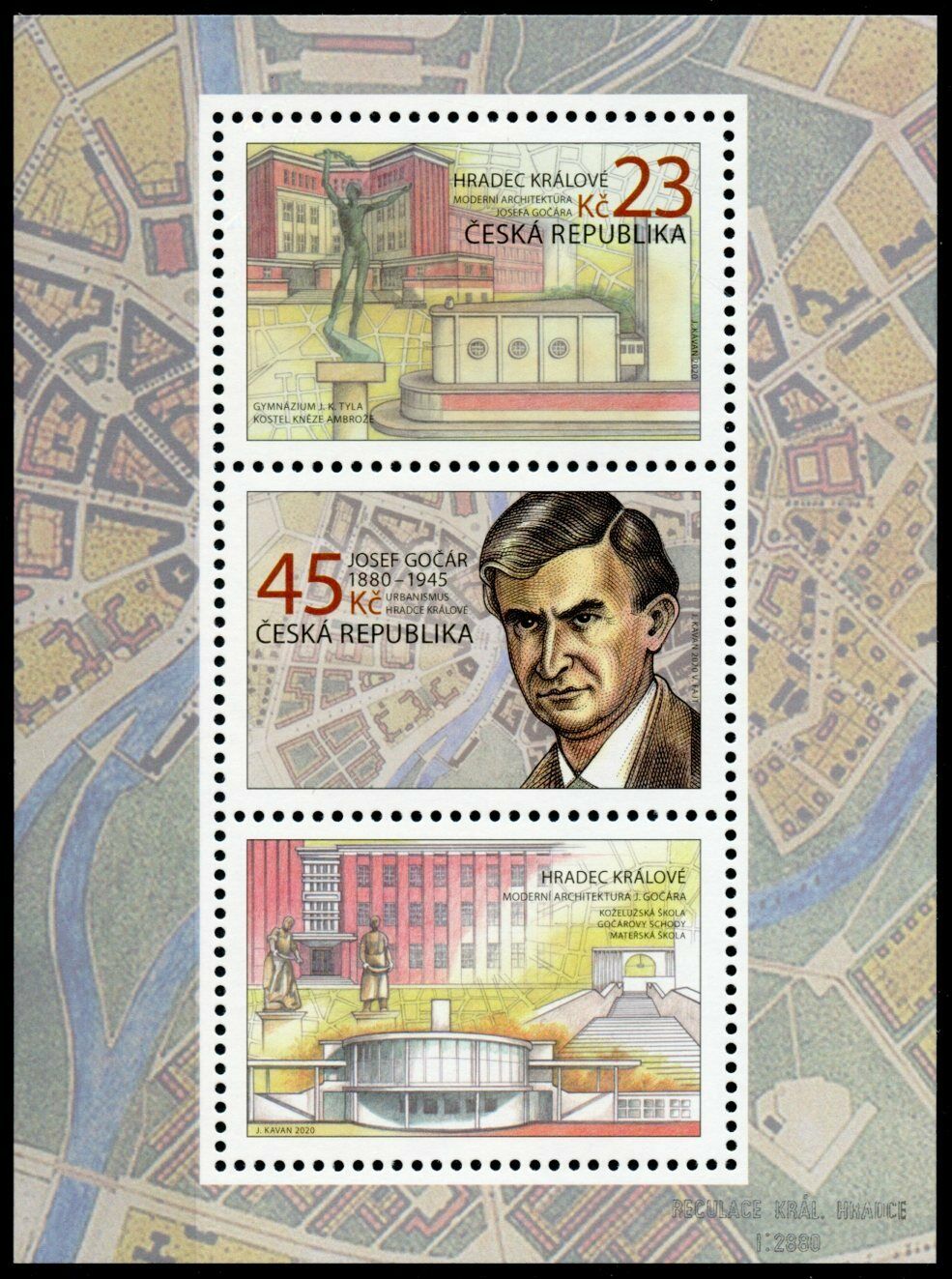 Czech Republic Architecture Stamps 2020 MNH Josef Gocar Famous People 2v M/S