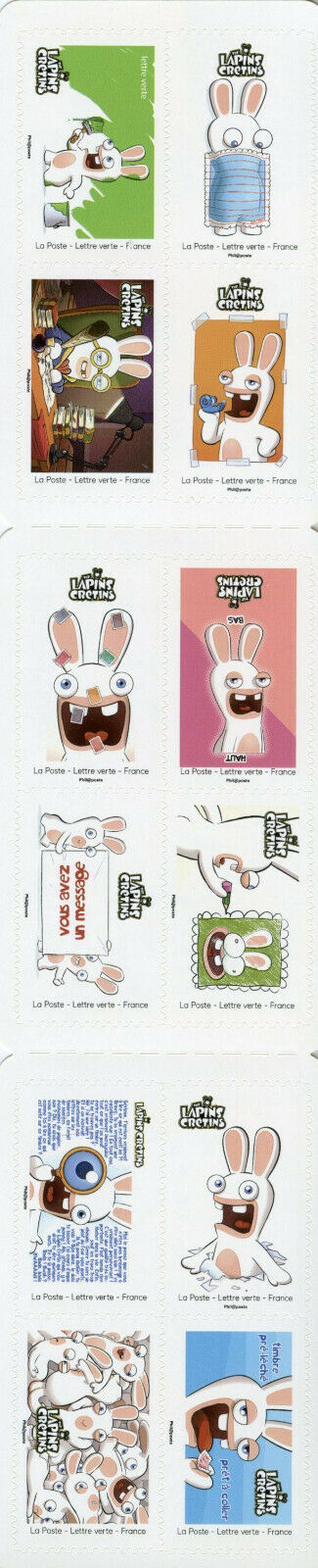 France Cartoons Stamps 2020 MNH Raving Rabbids Cartoon Bunnies 12v S/A Booklet