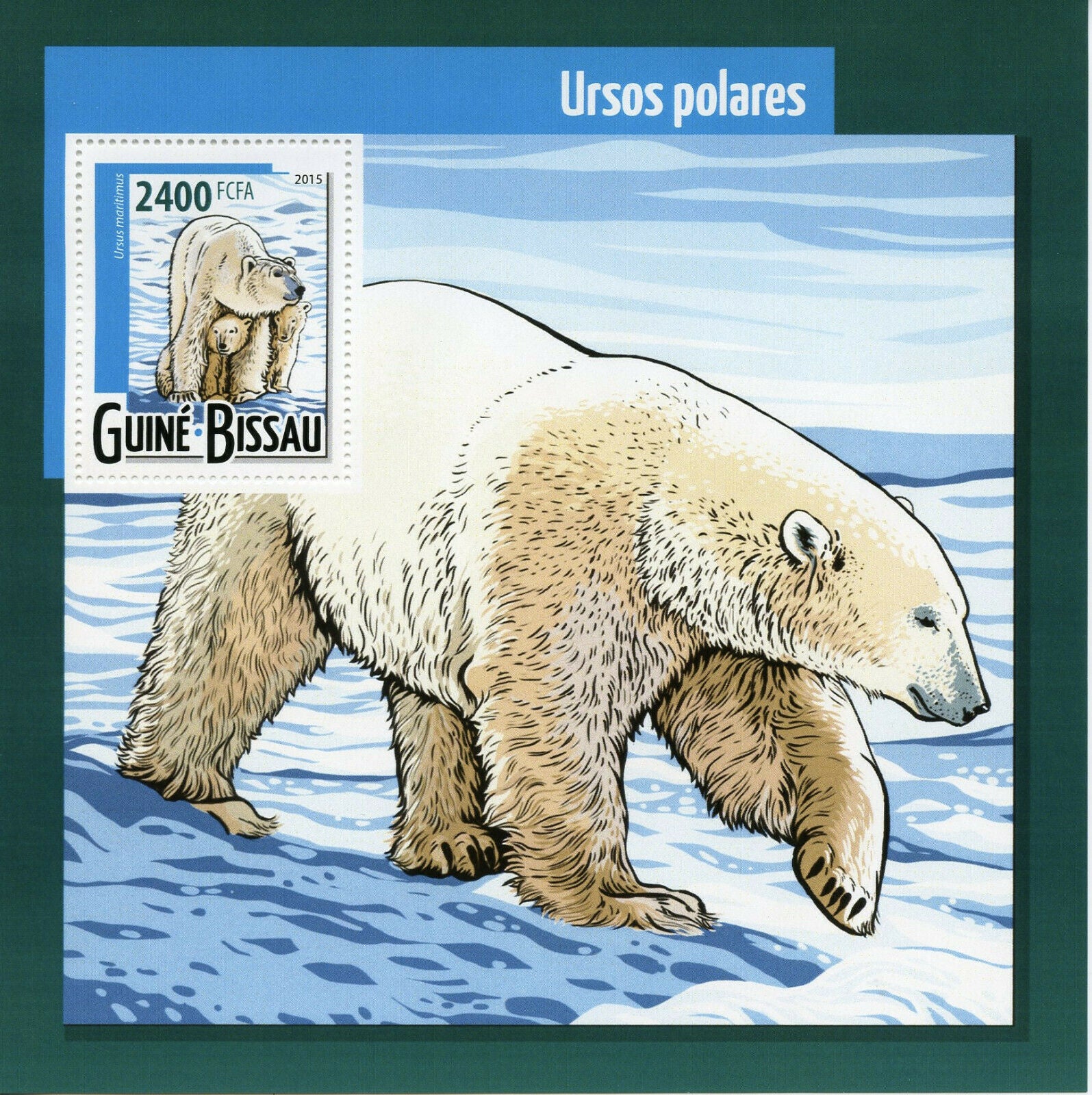 Guinea-Bissau Wild Animals Stamps 2015 MNH Polar Bears Bear Fauna 1v S/S