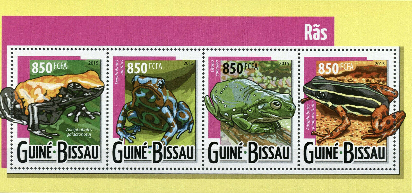 Guinea-Bissau 2015 MNH Frogs Stamps Frog Amphibians Fauna 4v M/S