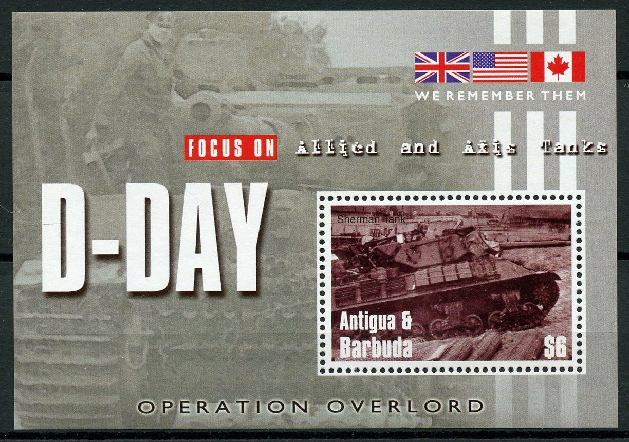 Antigua & Barbuda Military Stamps 2004 MNH WWII WW2 D-Day Overlord Tanks 1v S/S