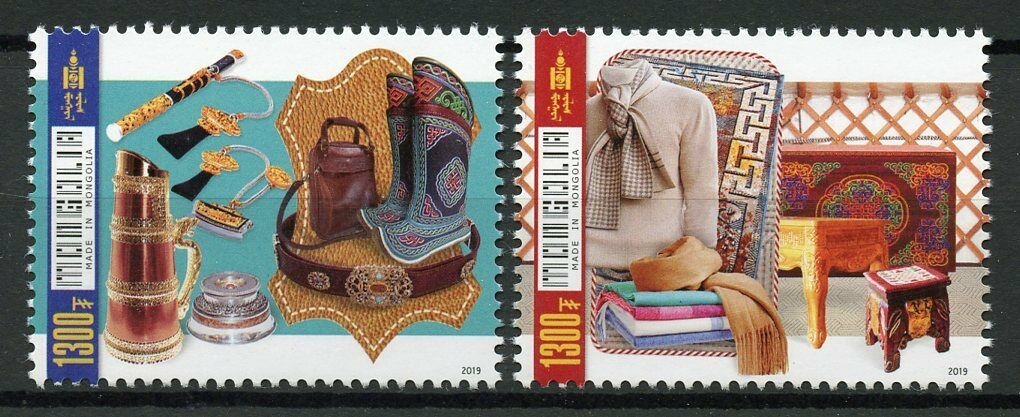 Mongolia 2019 MNH Local Products Artefacts 2v Set Cultures Traditions Stamps