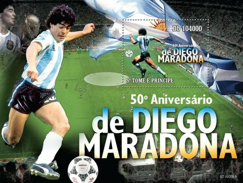 Sao Tome & Principe 2010 MNH Football Stamps Diego Maradona Sports People 1v S/S
