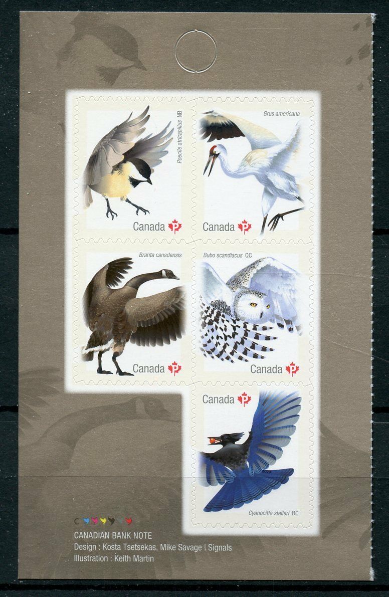Canada 2018 MNH Birds 5v S/A Pane Set Geese Owls Jays Cranes Stamps
