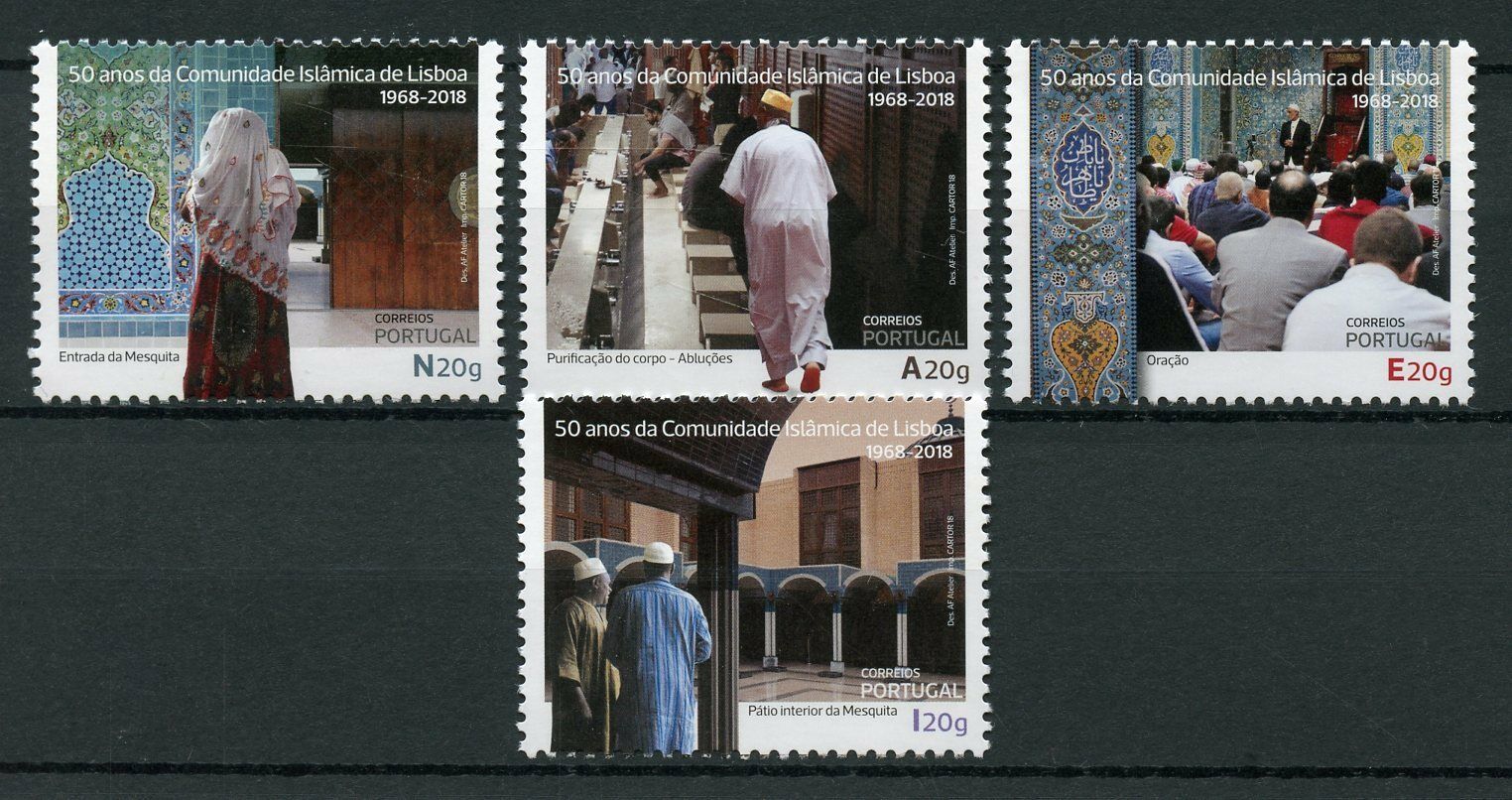 Portugal 2018 MNH Islamic Community in Lisbon 50 Yrs 4v Set Mosques Stamps