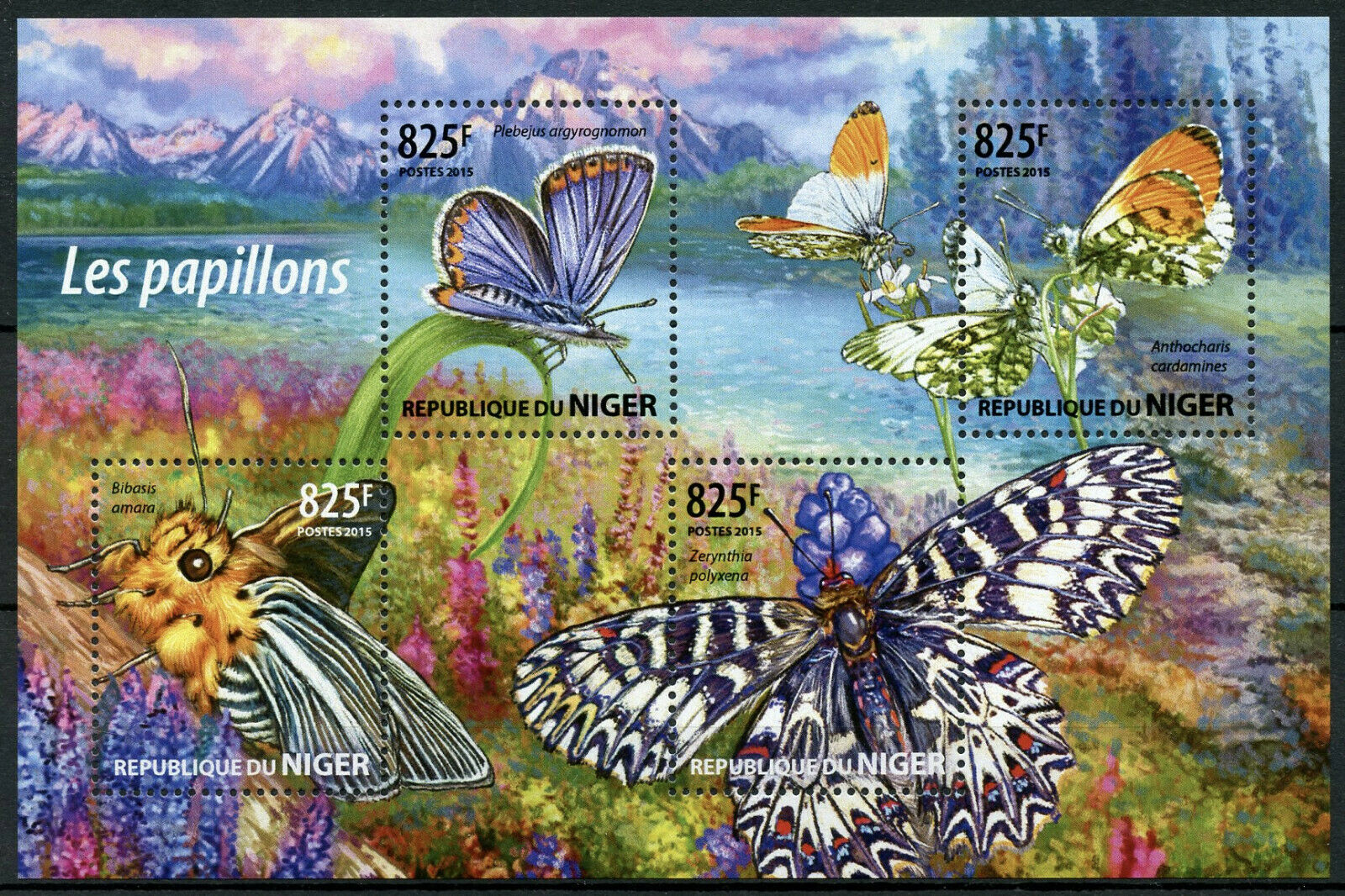 Niger 2015 MNH Butterflies Stamps Orange Tip Butterfly Fauna 4v M/S