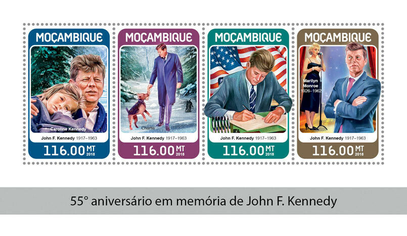 Mozambique JFK Stamps 2018 MNH John F Kennedy Famous People US Presidents 4v M/S